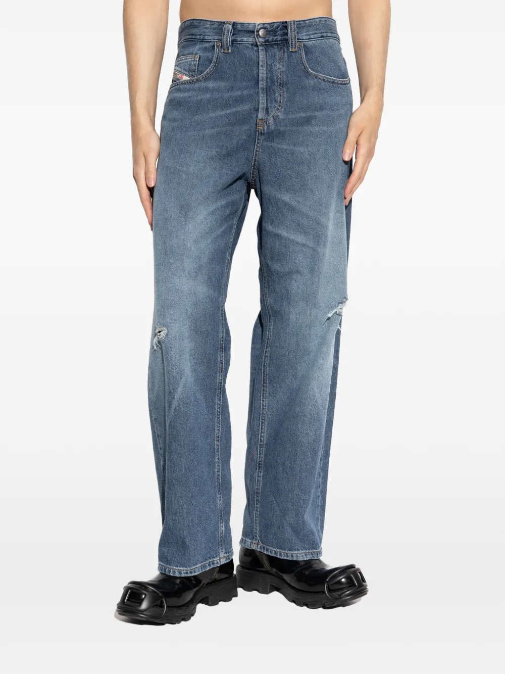 Diesel 2001 D-Macro gerafelde jeans Blauw