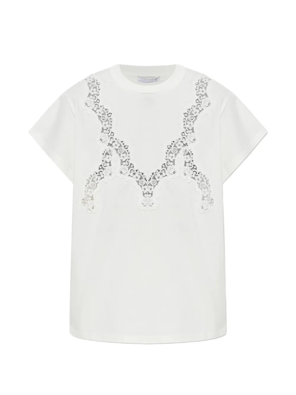 Stella McCartney lace-trimmed T-shirt - Bianco