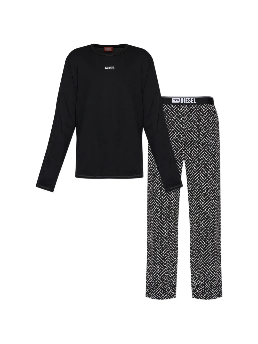 Diesel logo-print pajamas - Schwarz