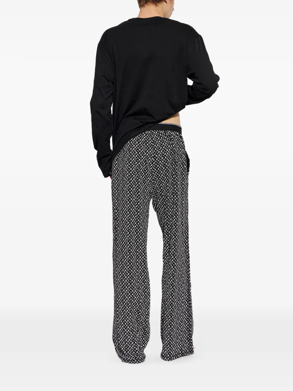 Diesel Pyjama met logoprint Zwart