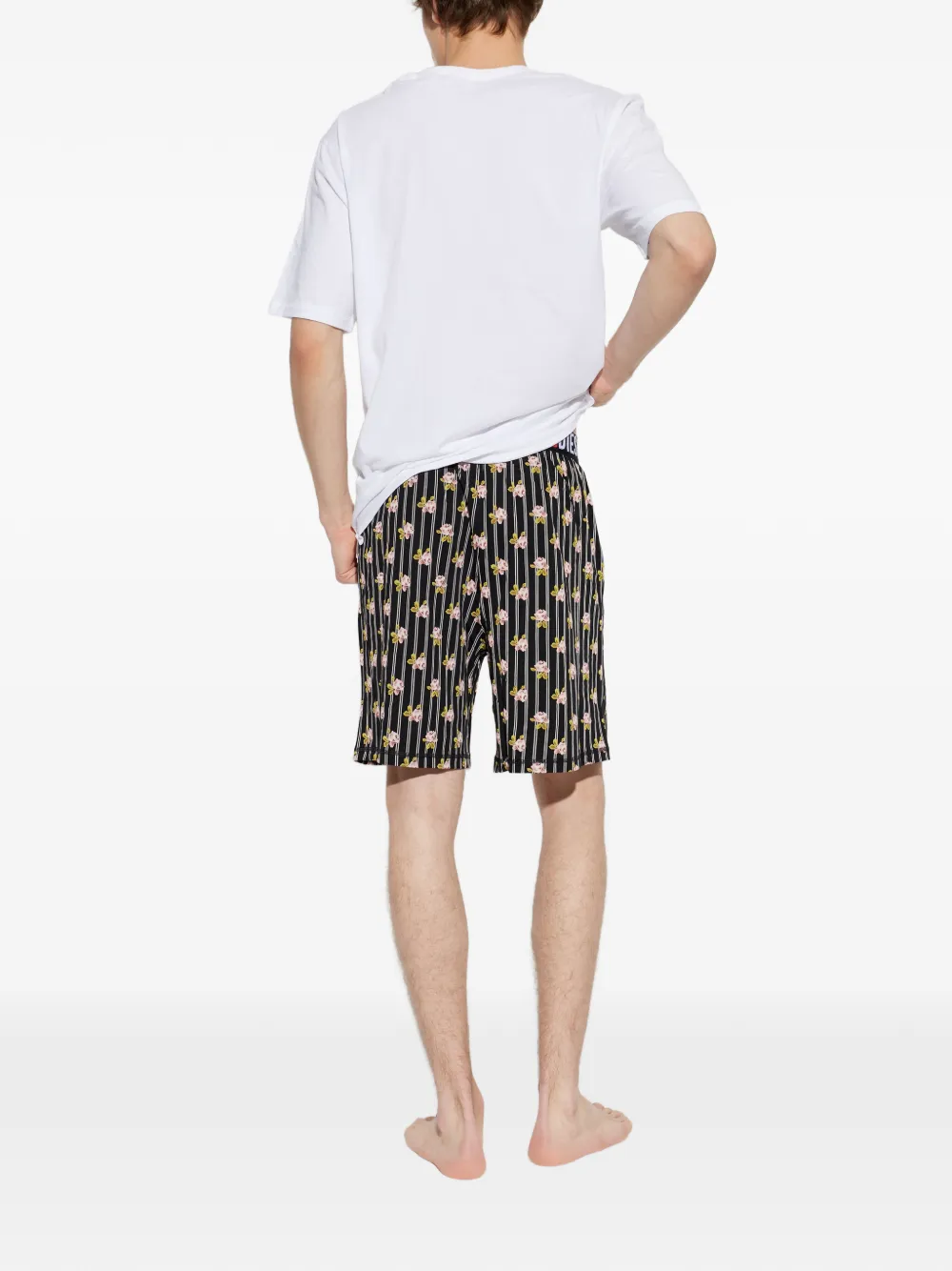 Diesel Gestreepte pyjama met bloemenprint Wit