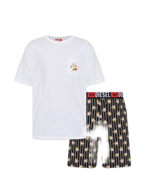 Diesel floral-print striped pajamas