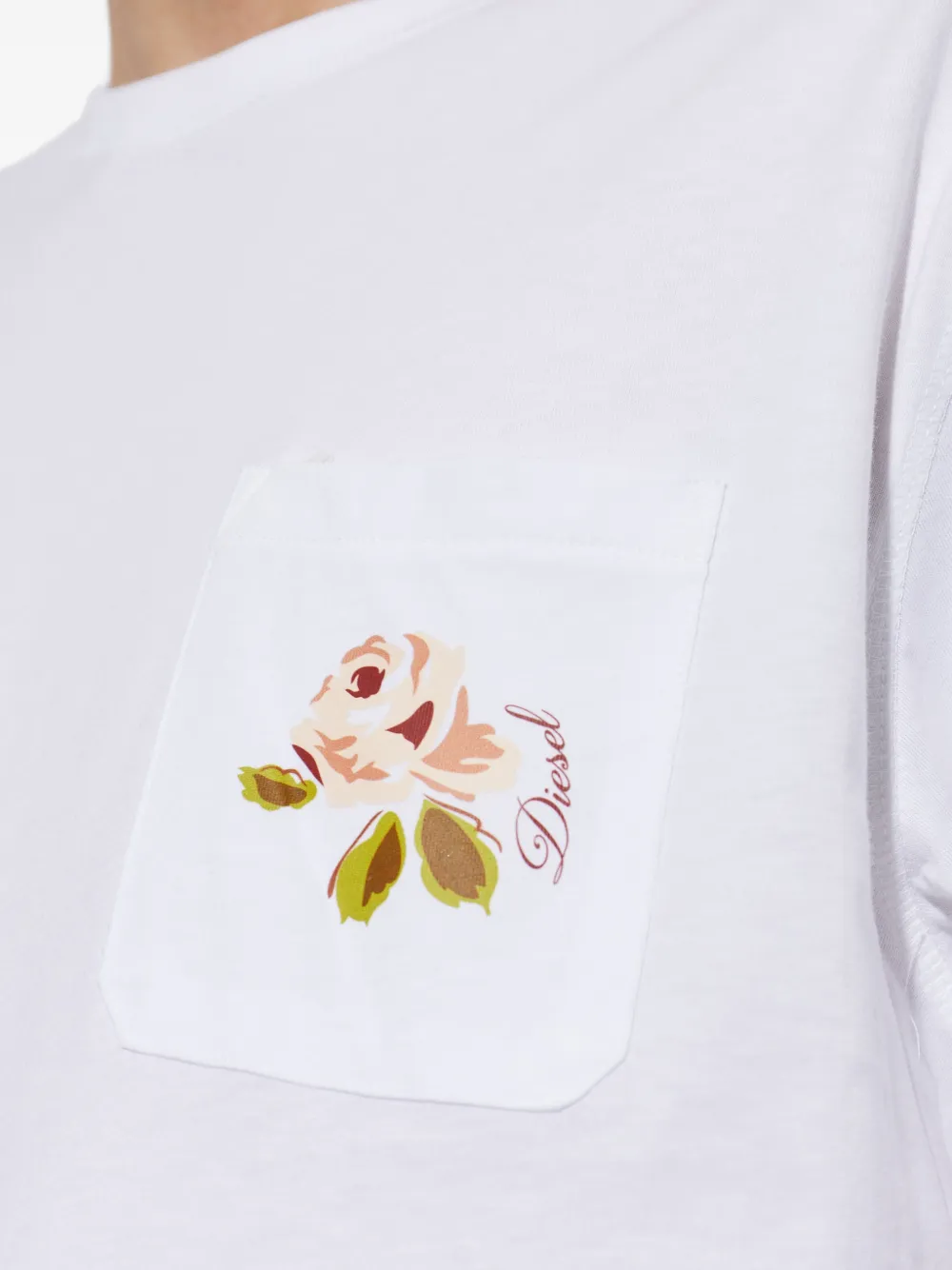 Diesel Gestreepte pyjama met bloemenprint Wit