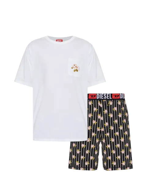 Diesel floral-print striped pajamas