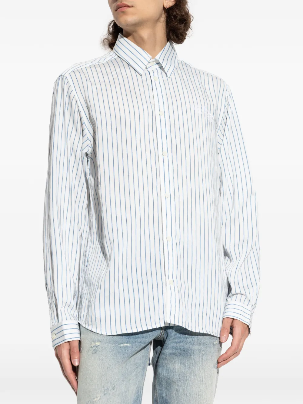 Diesel Overhemd met geborduurd logo Wit