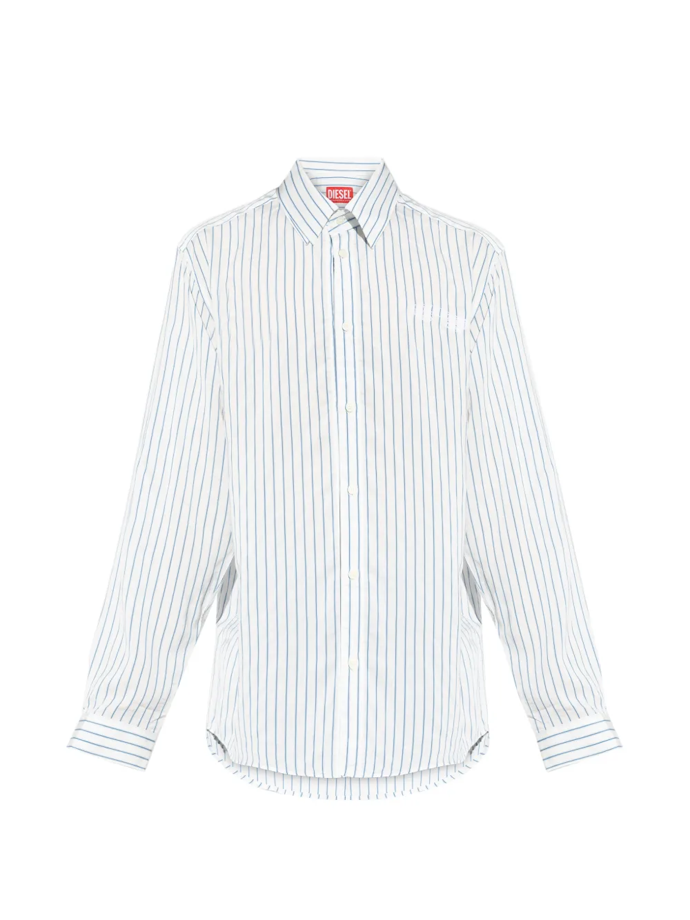 Diesel striped logo-embroidered shirt - Weiß