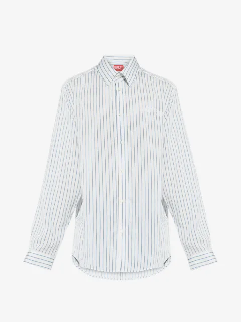 Diesel striped logo-embroidered shirt