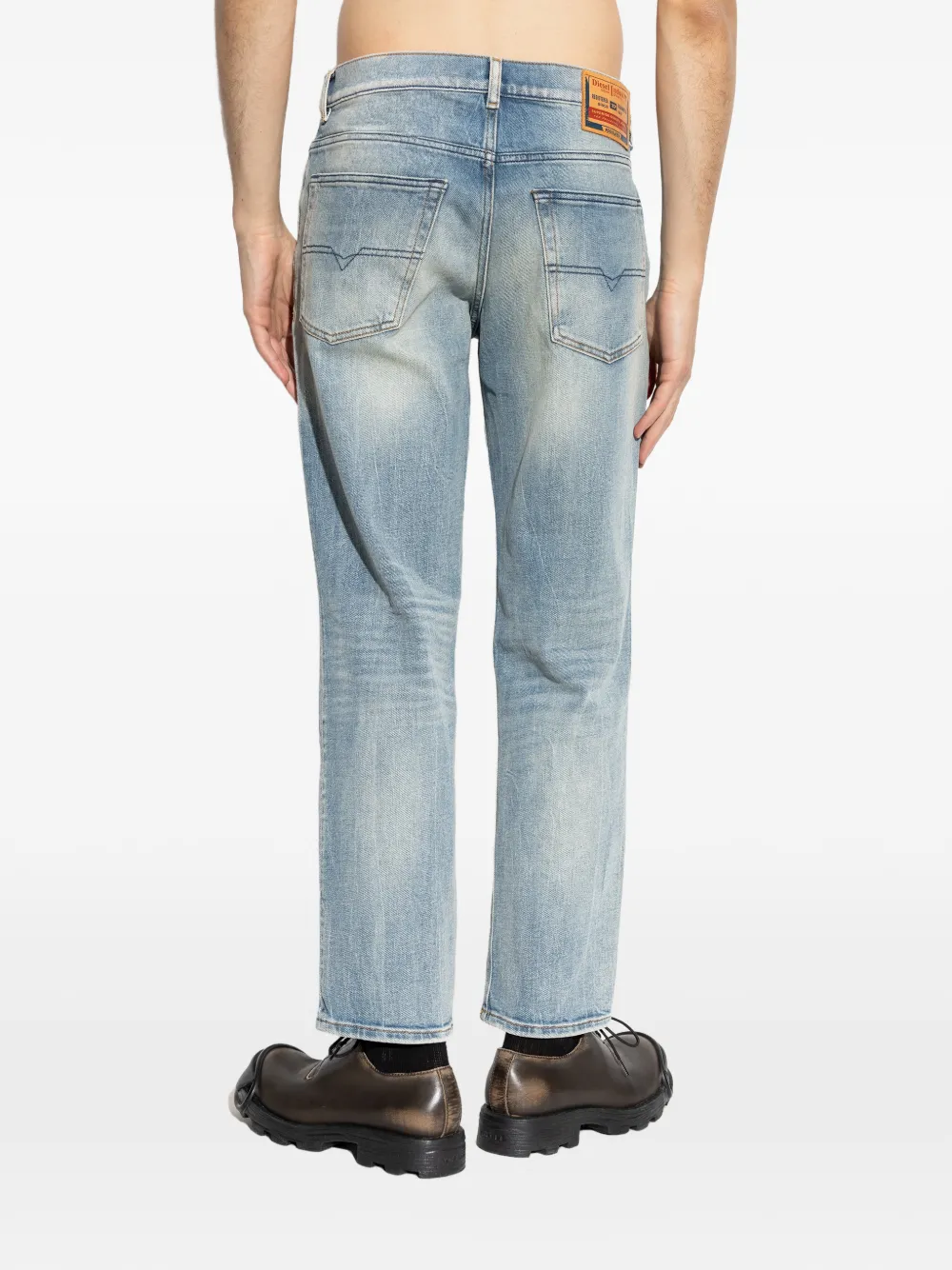 Diesel 2023 D-Finitive gerafelde jeans Blauw