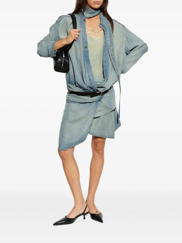 diesel asymmetric dress Diesel Draped Asymmetric Dress | Blue