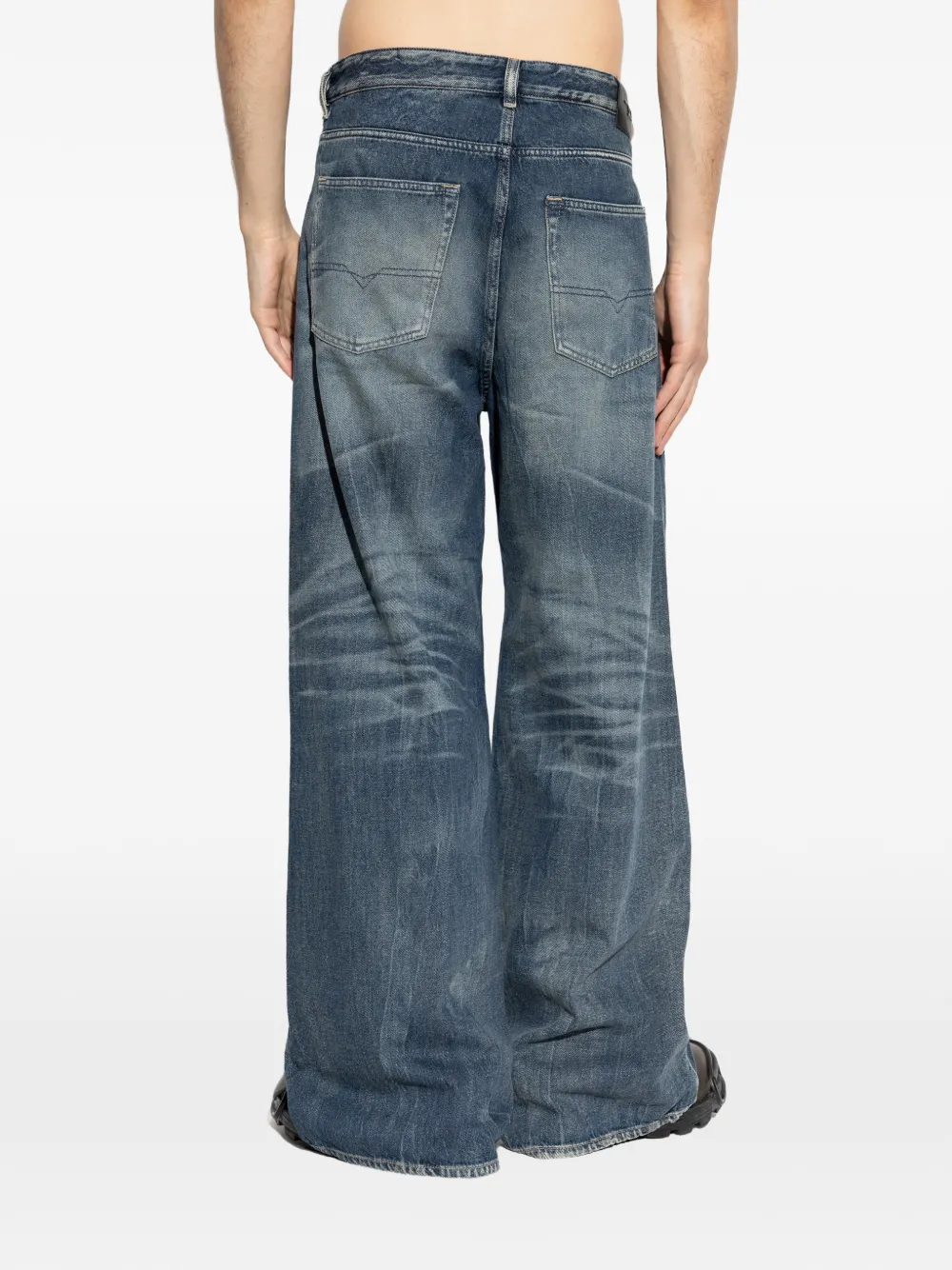 Diesel D-Rise ruimvallende jeans met lage taille Blauw