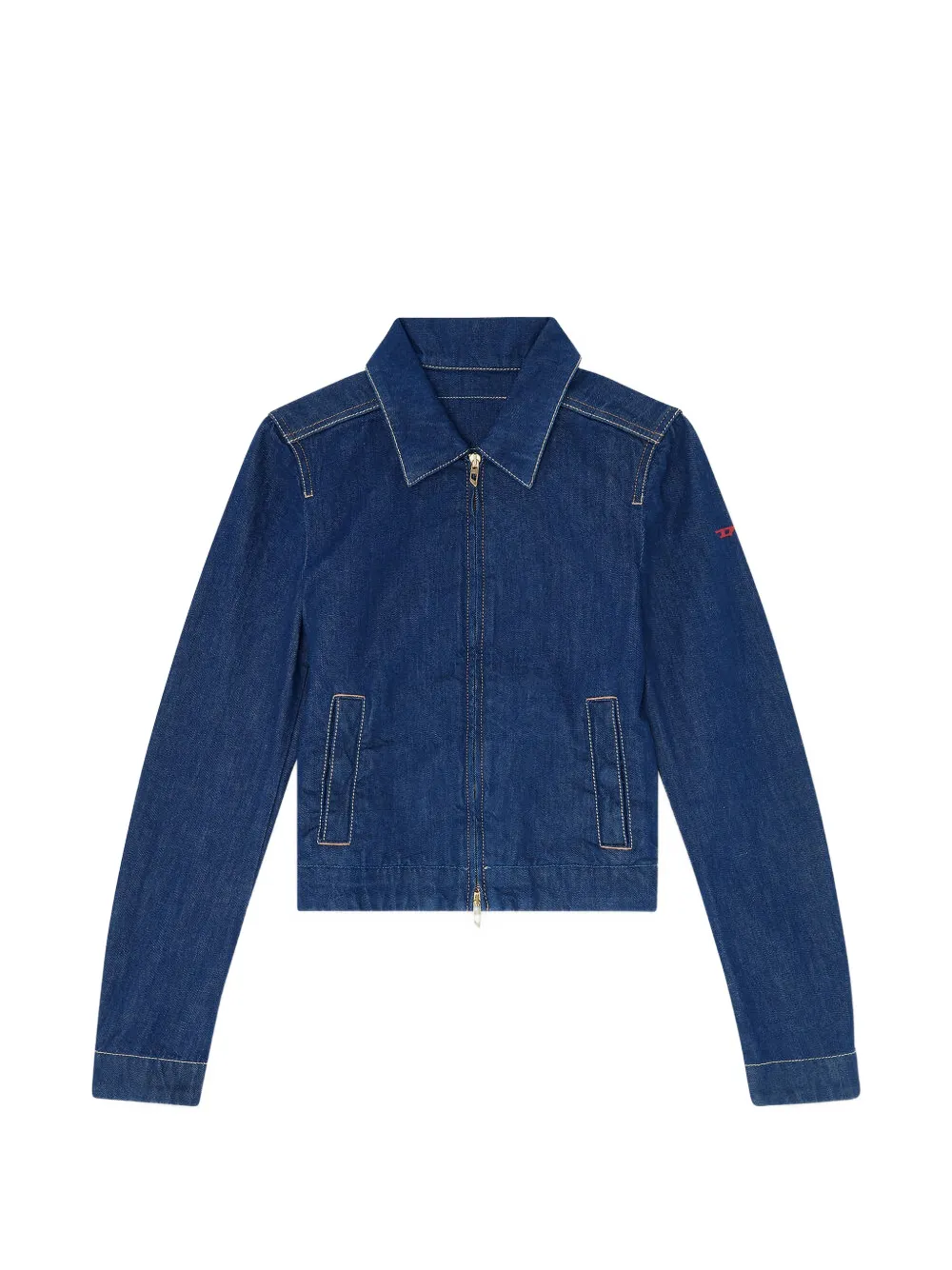 Diesel logo-patch denim jacket - Blau