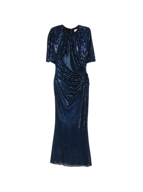 Self-Portrait rhinestone-embellished cape-sleeve midi dress