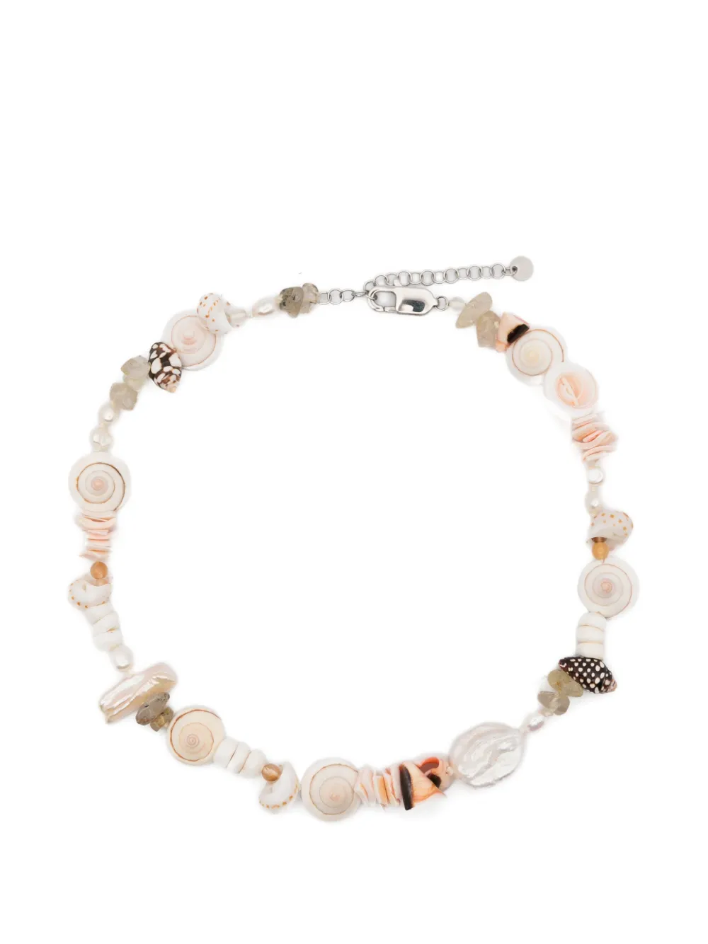 COLLANINE COLORATE shell-embellished pearl necklace - Bianco