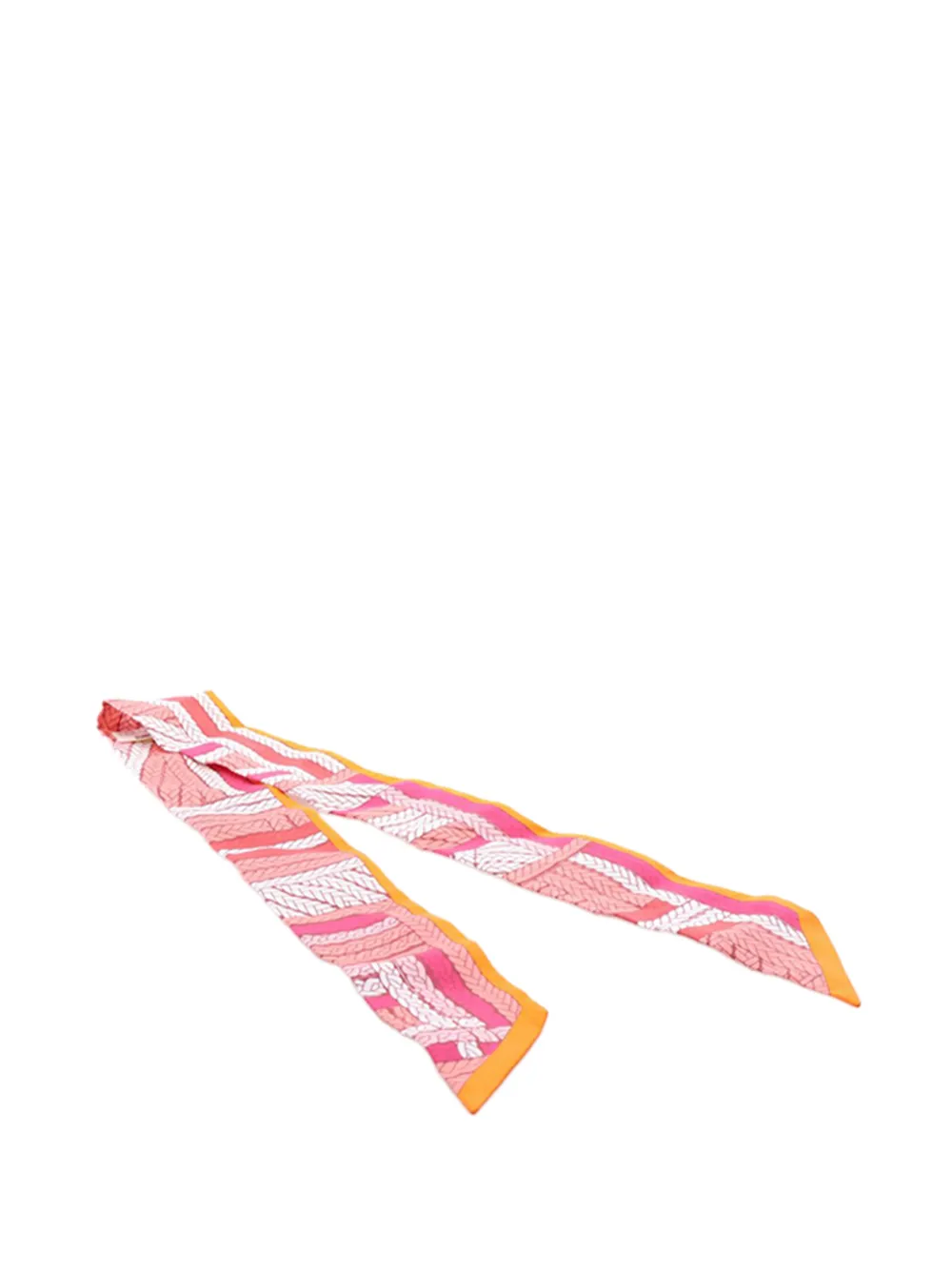 Hermès Pre-Owned 2020-2026 Tresses H Silk Twilly Scarf scarves - Rosa