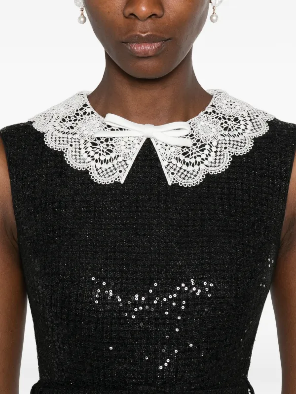 self portrait lace sequin dress White Sequin Lace Embellished Midi Dress  self-portrait-US