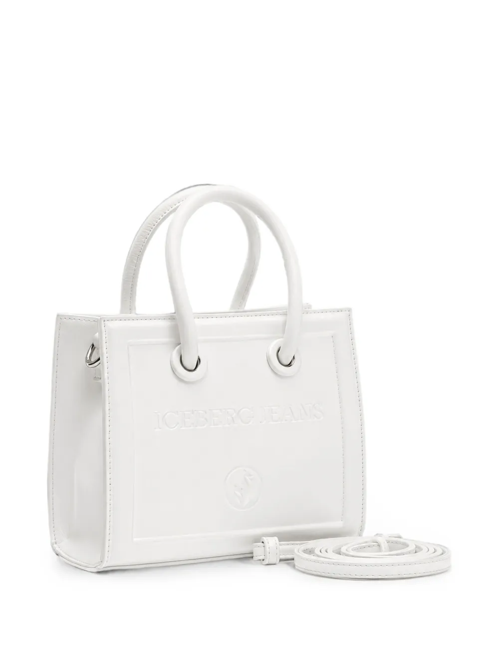 Iceberg Shopper met logo-reliëf Wit