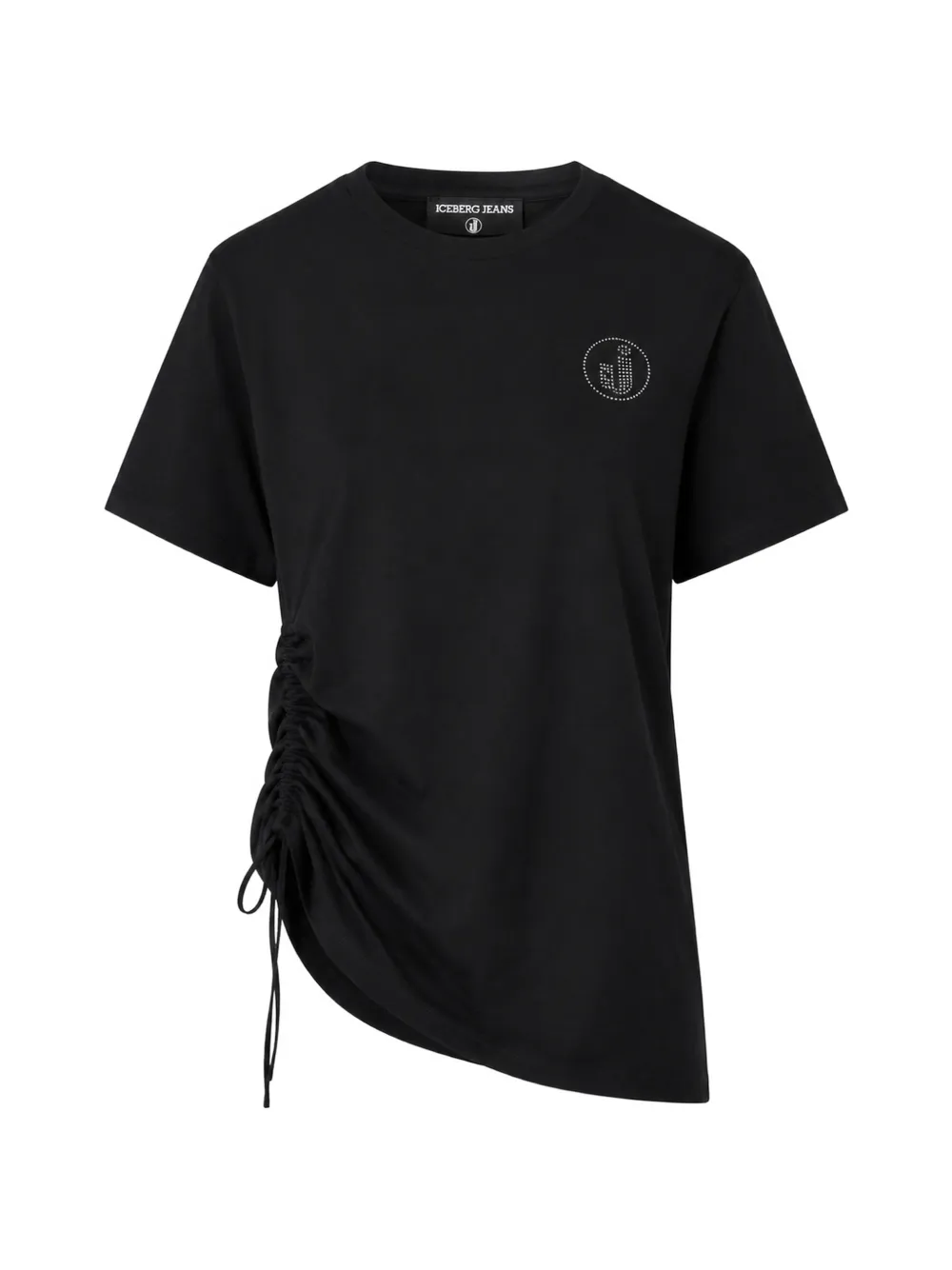 Iceberg ruched asymmetric logo T-shirt - Nero
