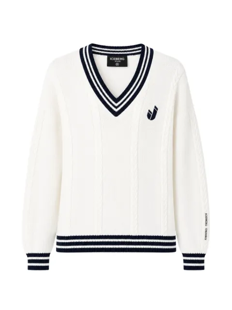 Iceberg cable-knit striped-trim knitwear