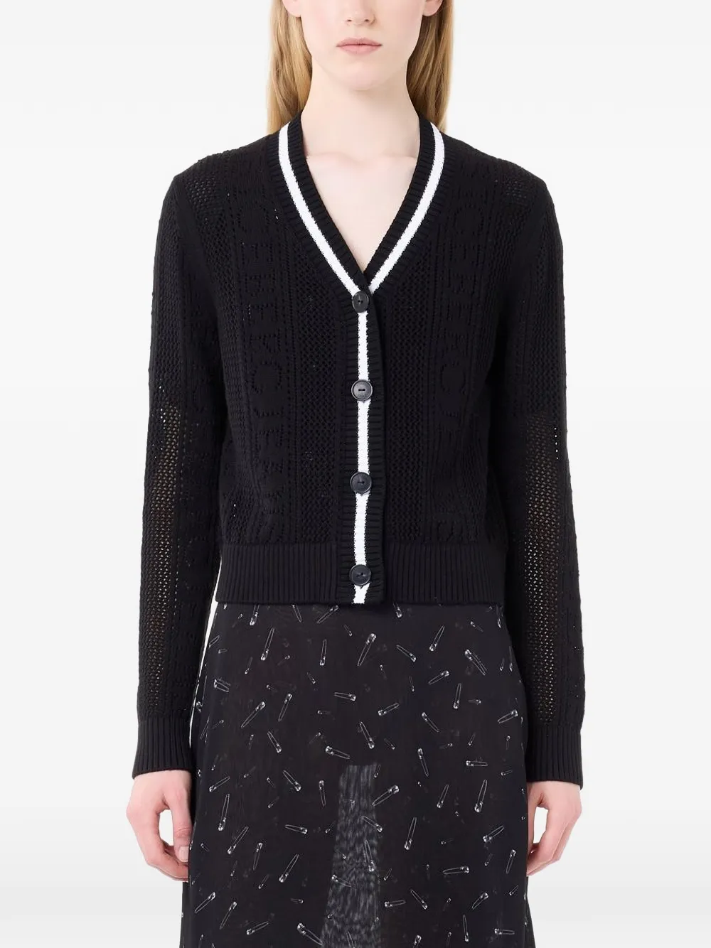 Iceberg Vest met gestreepte afwerking en logo Zwart