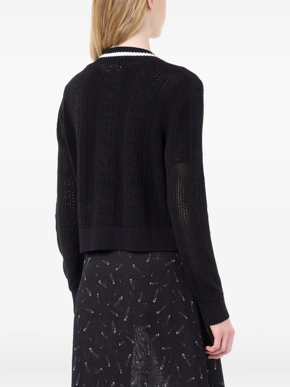 Iceberg Vest met gestreepte afwerking en logo Zwart