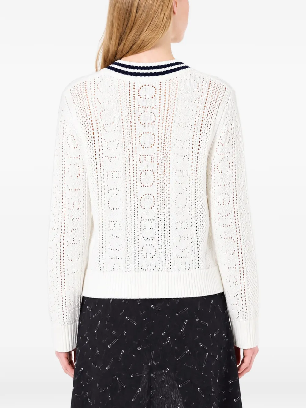 Iceberg Vest met V-hals en logo Wit