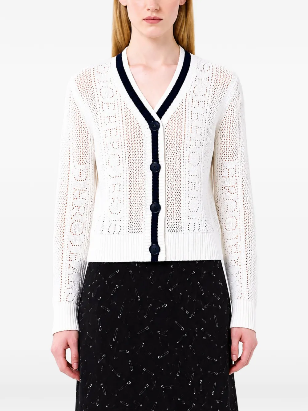 Iceberg Vest met V-hals en logo Wit