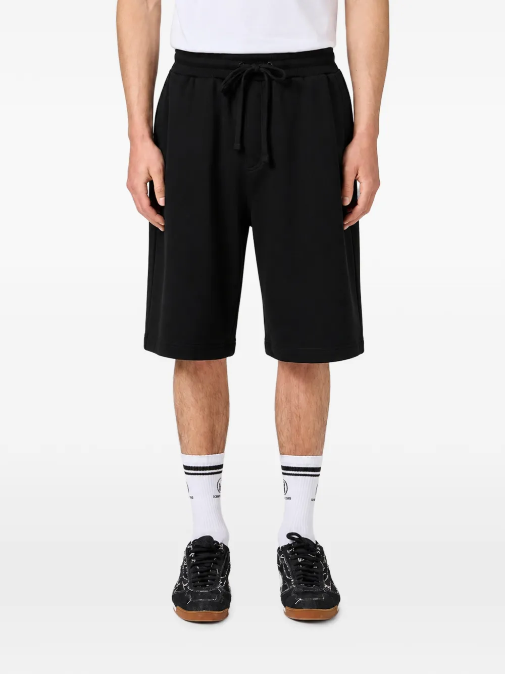 Iceberg Shorts met logopatch en trekkoord Zwart