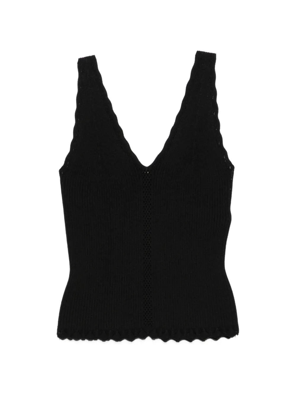 TWINSET scalloped-edge top - Nero