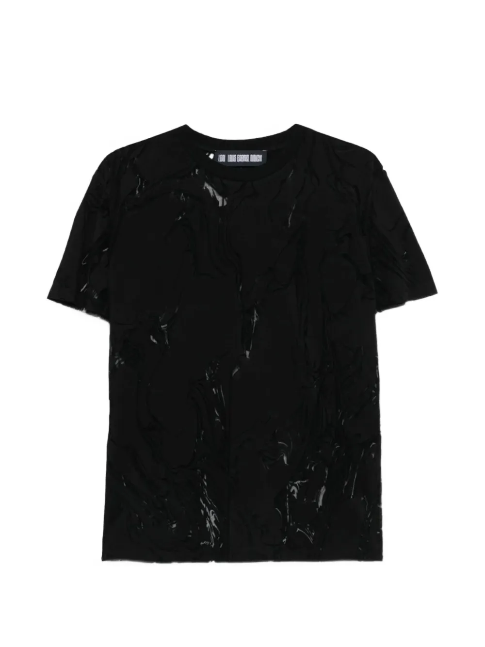 LGN LOUIS GABRIEL NOUCHI marbling devoré-texture T-shirt - Nero