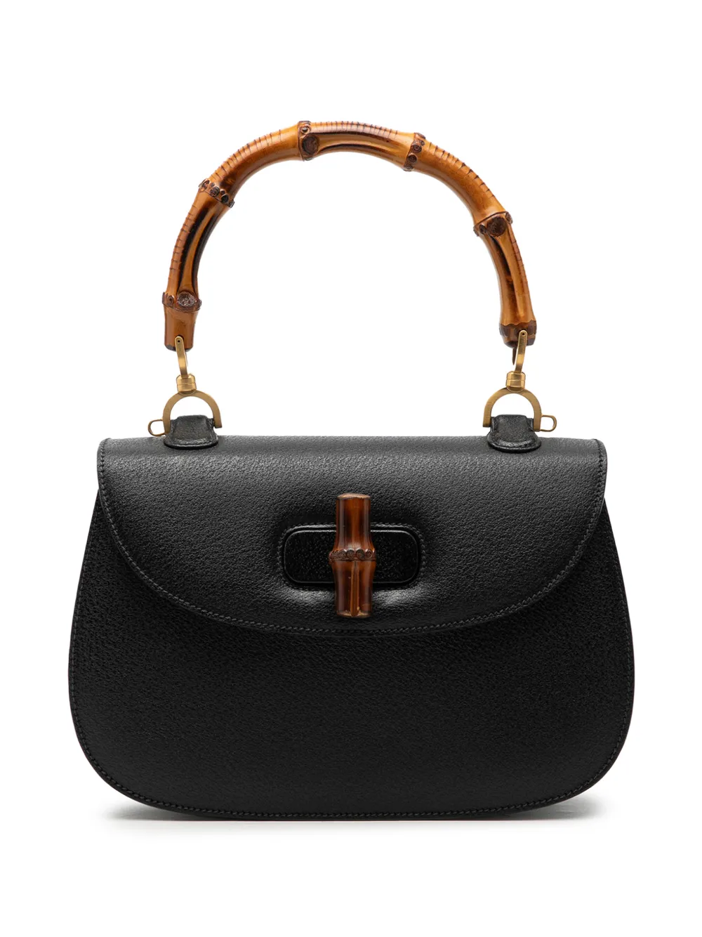 Gucci Pre-Owned 20th Century Grained Calfskin Bamboo Night satchel - Nero