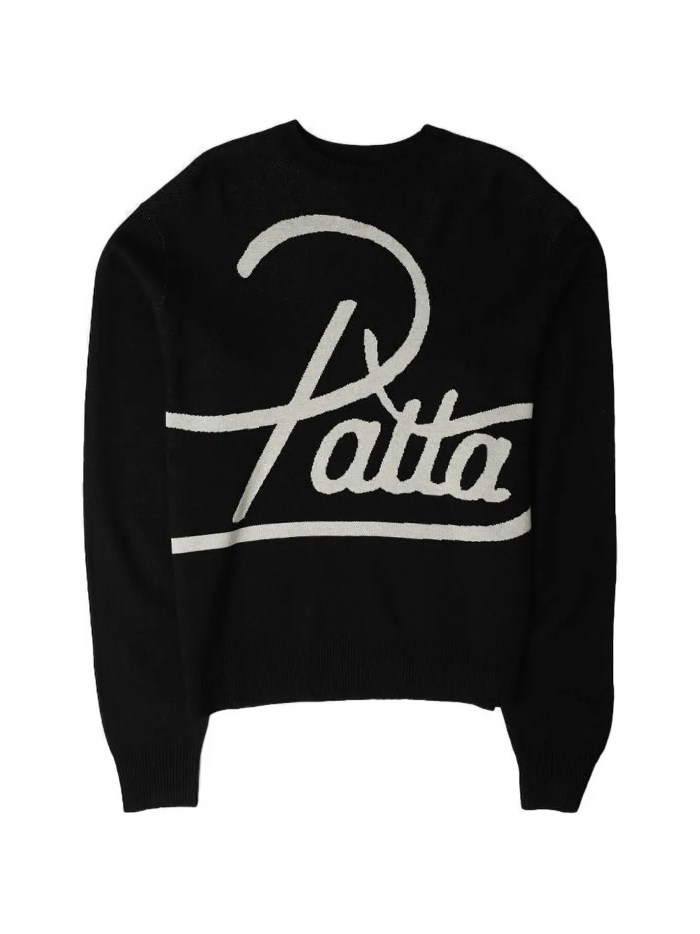 Patta Hearted Logo-jacquard Jumper In Black