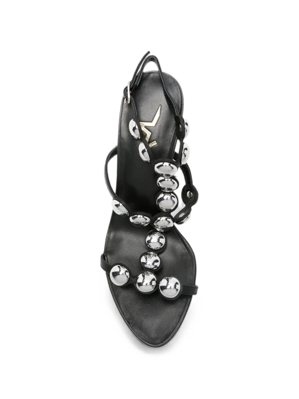 Marc Ellis stud-embellished leather sandals Zwart