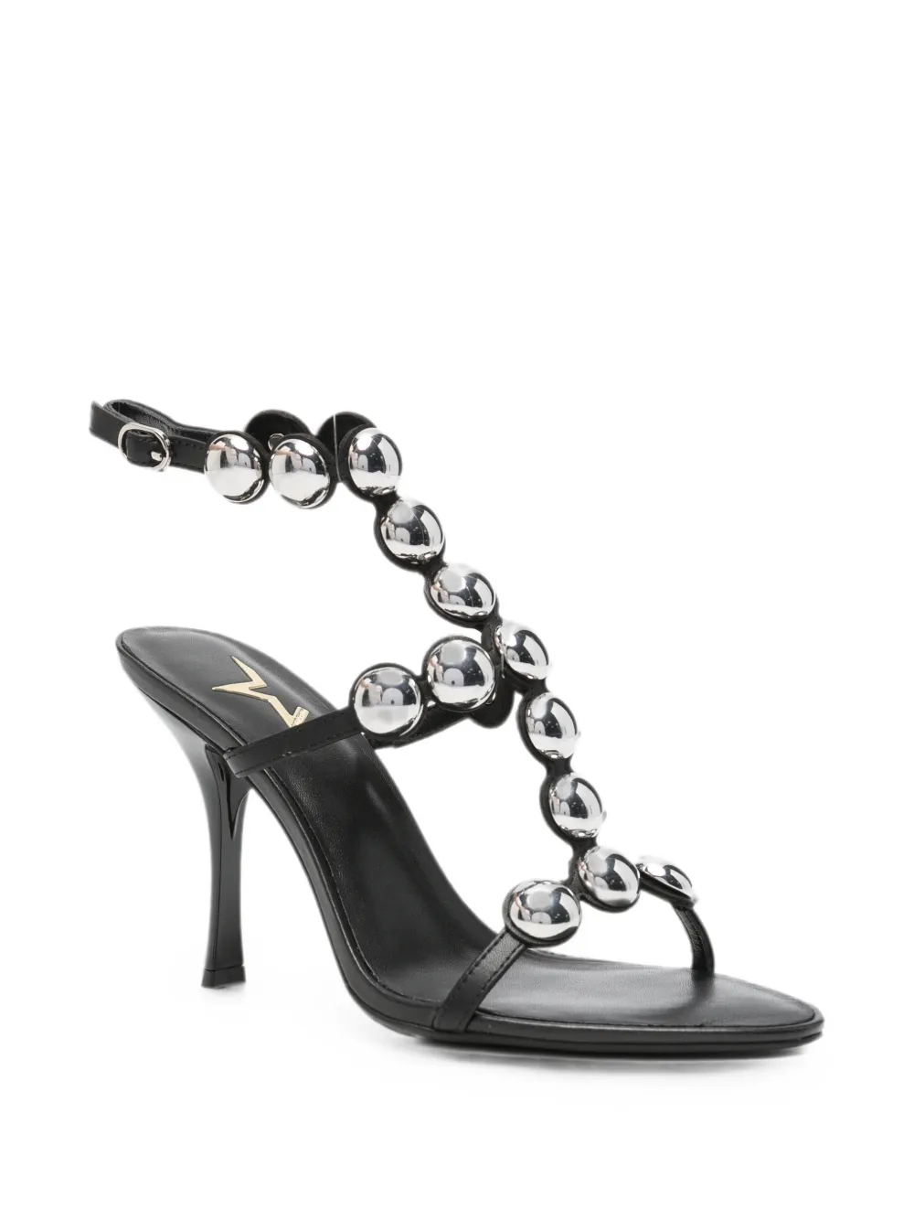 Marc Ellis stud-embellished leather sandals Zwart