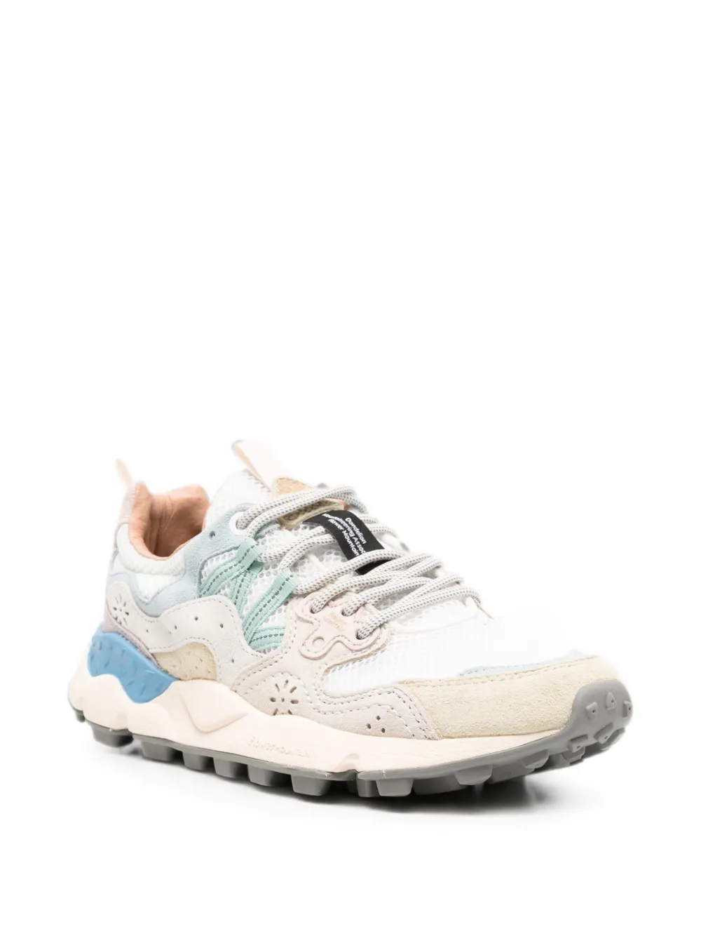 FLOWER MOUNTAIN perforated panelled sneakers Wit