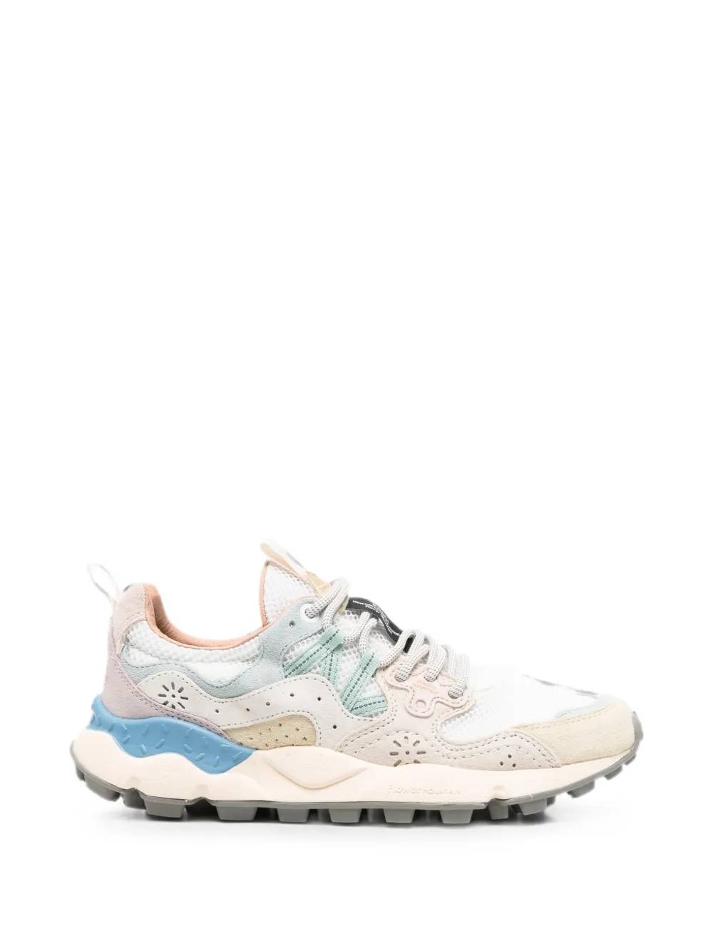 FLOWER MOUNTAIN perforated panelled sneakers Wit