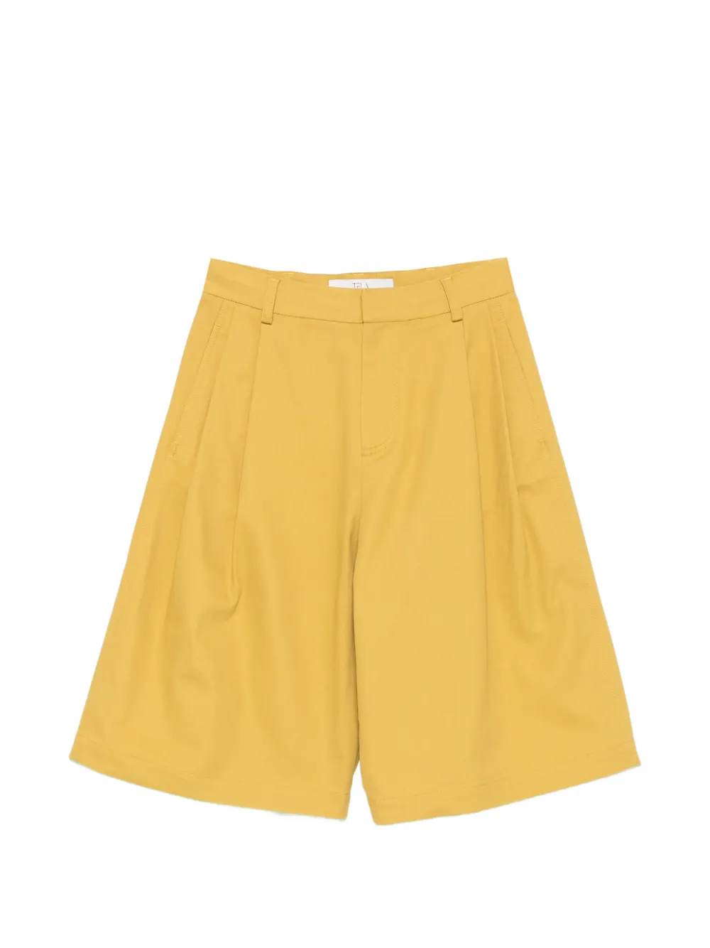 Tela pleated-design shorts - Giallo