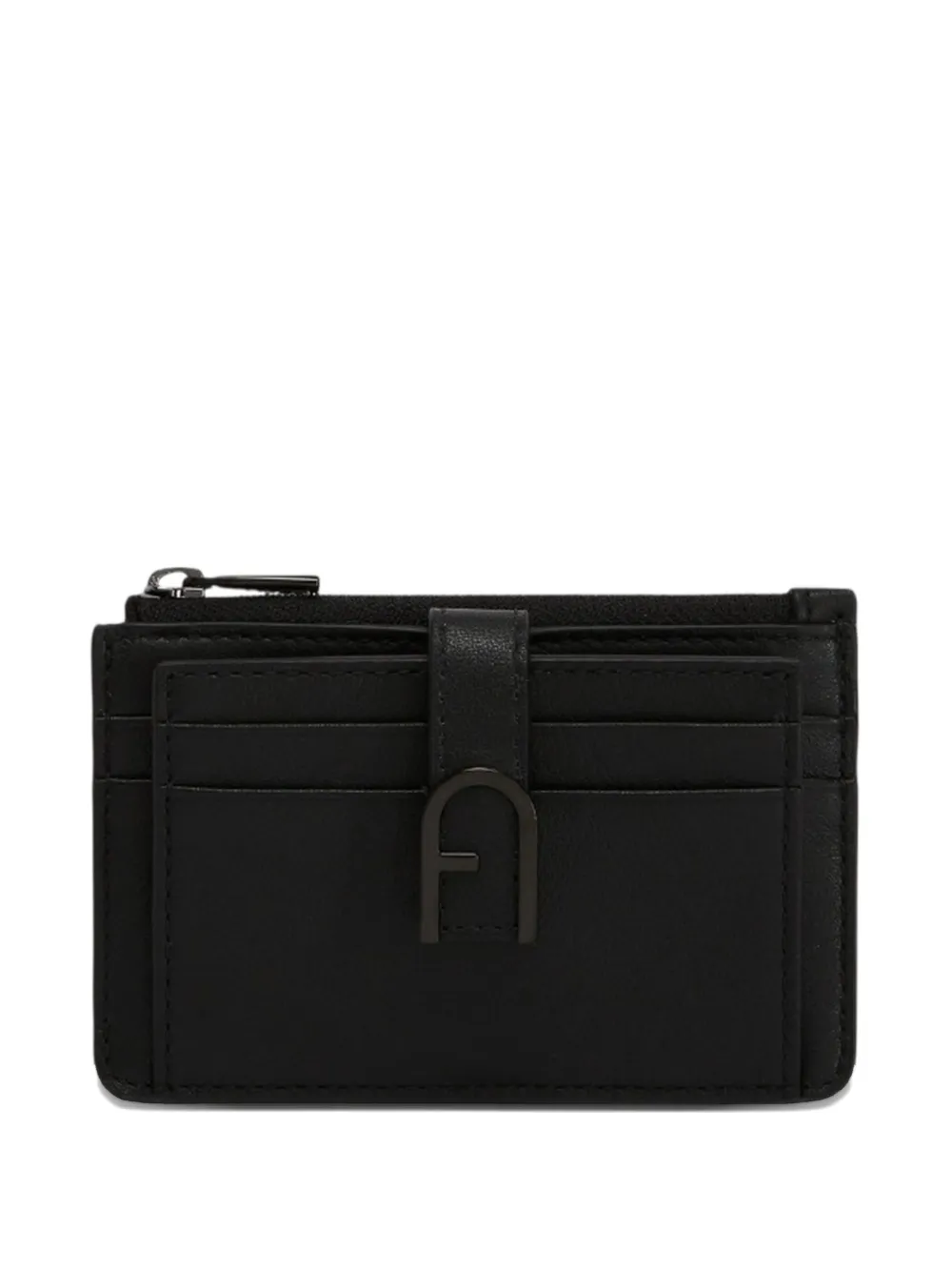 Furla Portacarte S Flow con placca logo - Nero