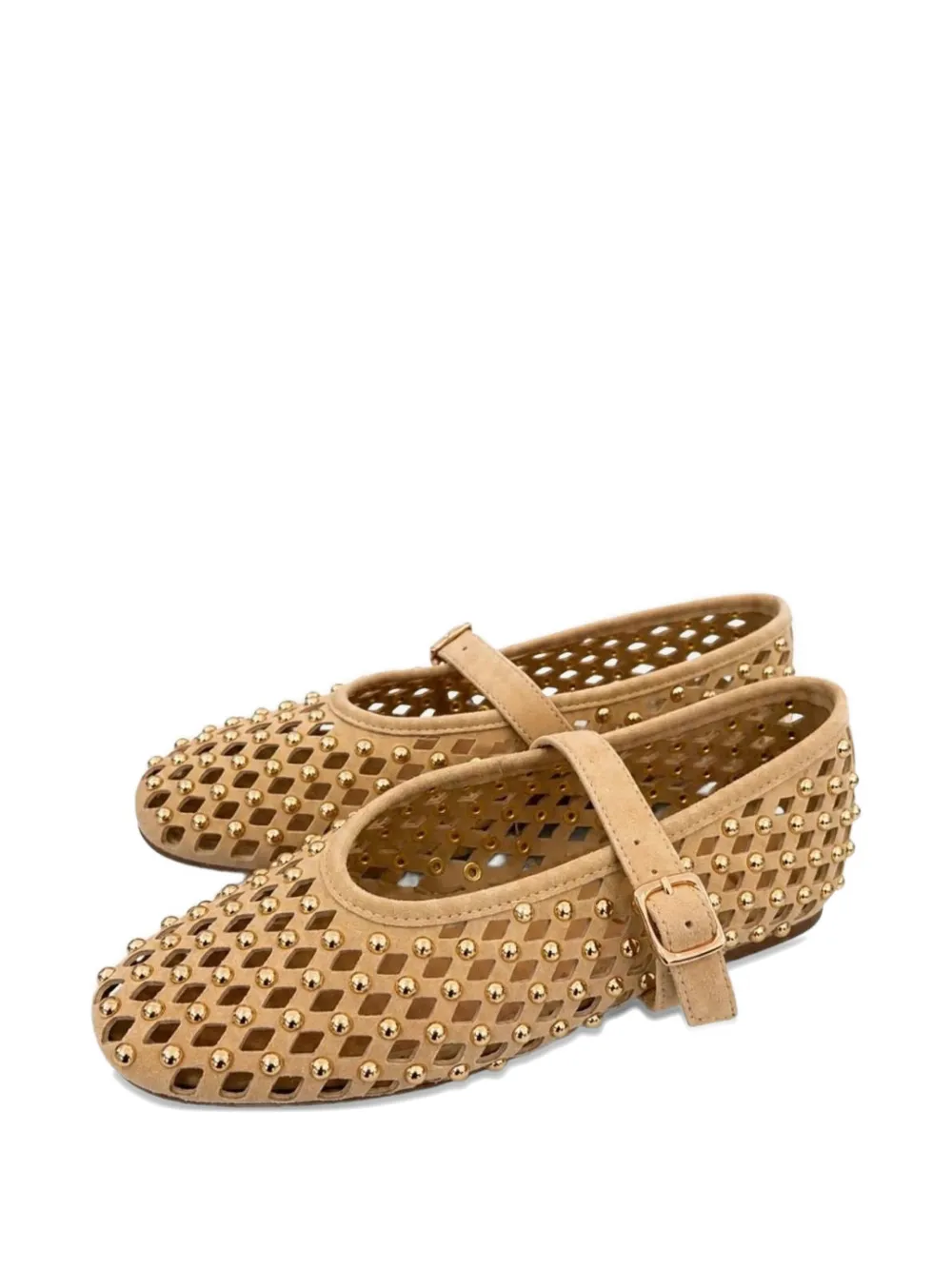 INUOVO studded ballet flats Beige