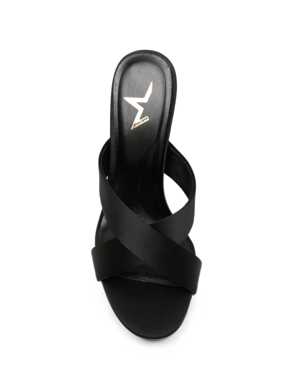 Marc Ellis cross-strap sculpted-heel sandals Zwart
