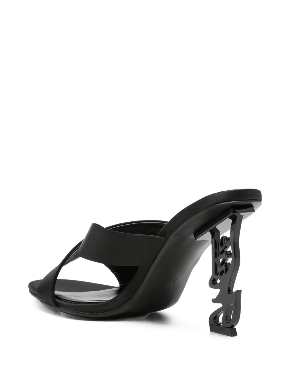 Marc Ellis cross-strap sculpted-heel sandals Zwart