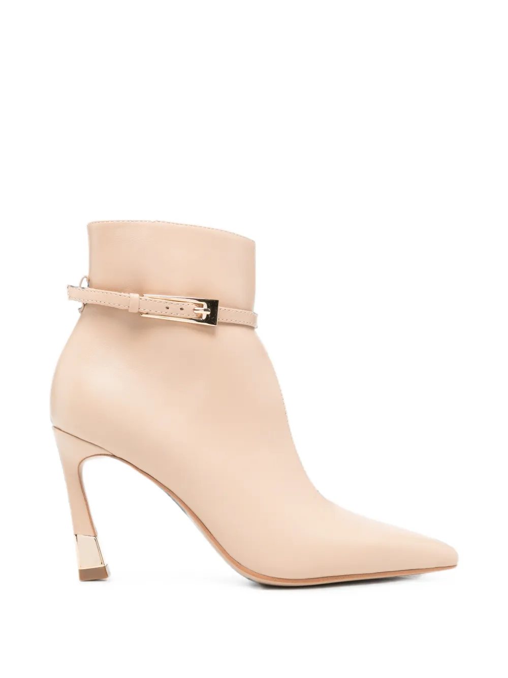 Marc Ellis buckle-strap pointed-toe ankle boots Roze