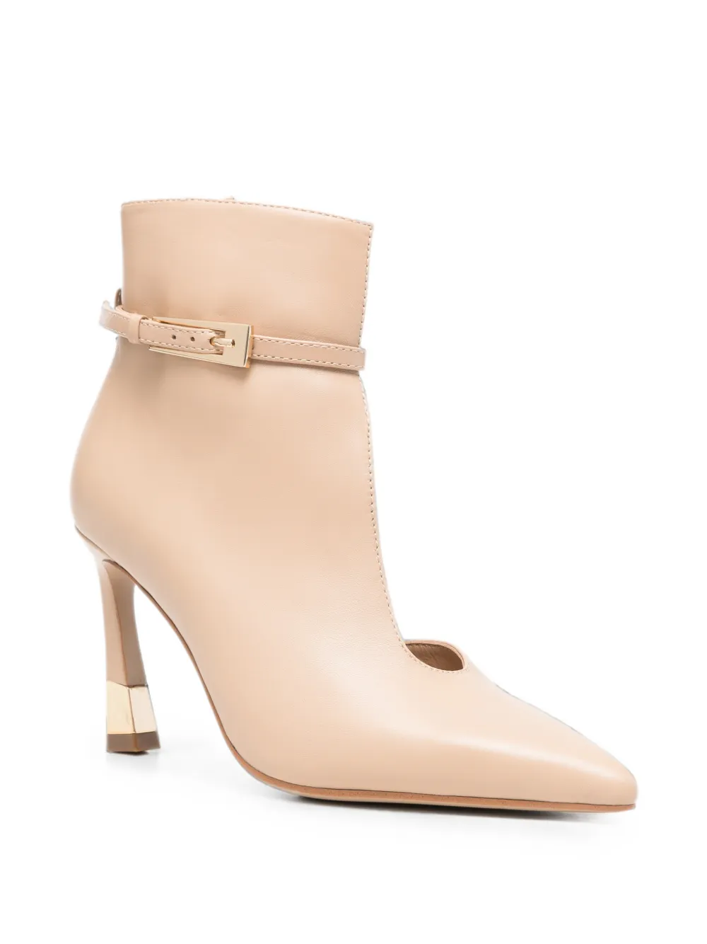 Marc Ellis buckle-strap pointed-toe ankle boots Roze