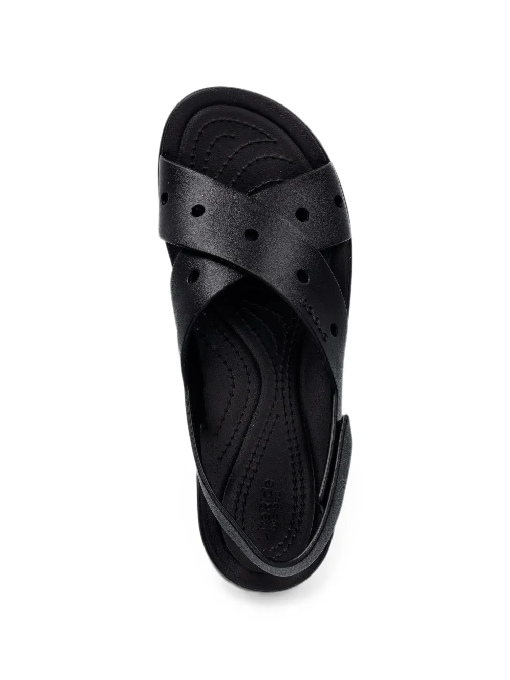 Crocs Brooklyn 4U Cross Strap sandalen met plateauzool Zwart