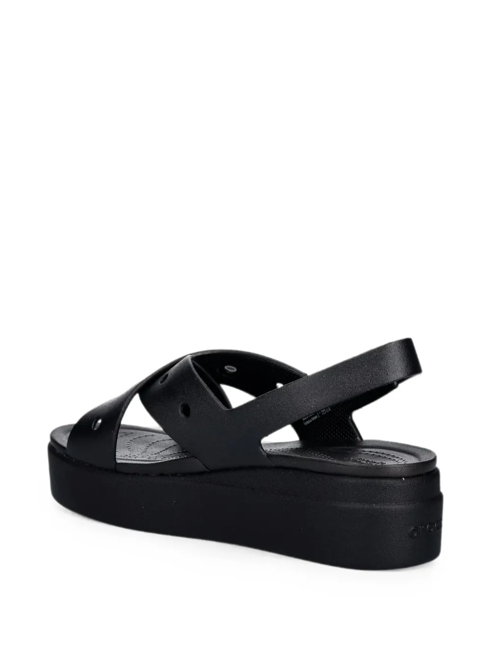Crocs Brooklyn 4U Cross Strap sandalen met plateauzool Zwart