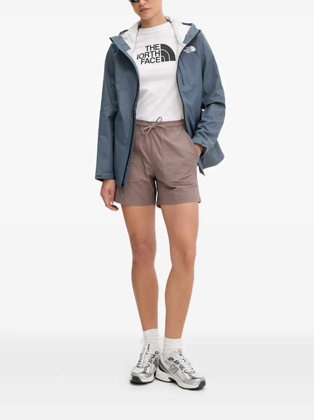 Columbia ROC shorts met trekkoordtaille en opgestikte zak Bruin