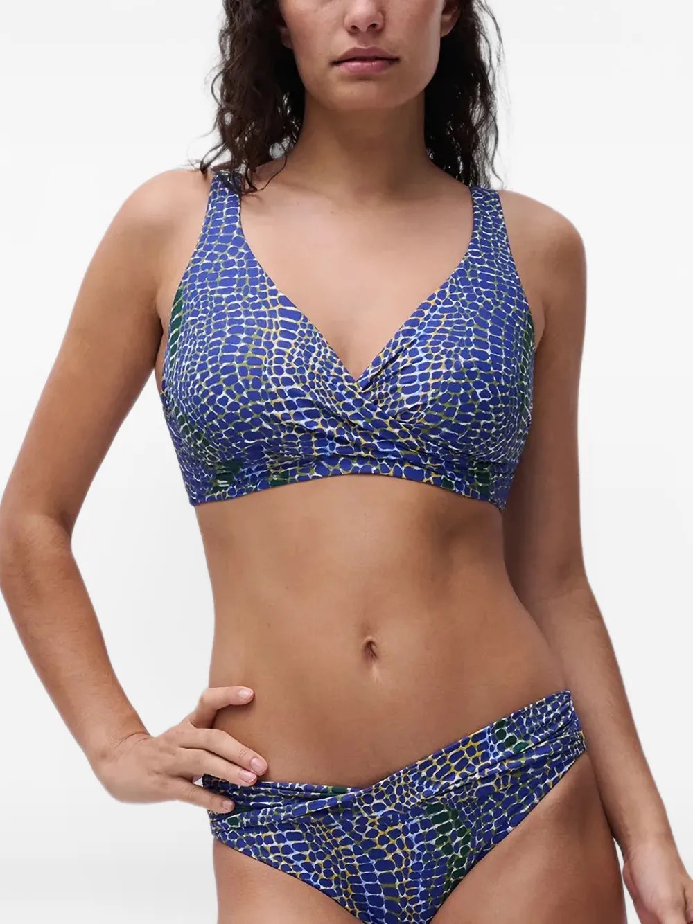 Chantelle Top bikini Femilet Taula a portafoglio con stampa serpente - Blu