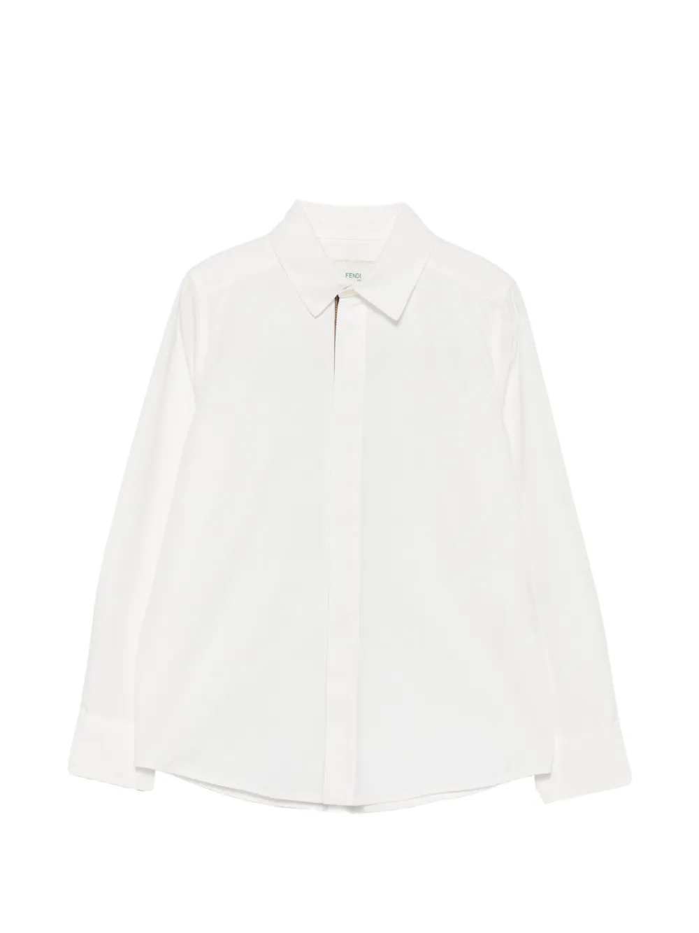 Fendi Kids concealed-fastening long-sleeve shirt - Bianco