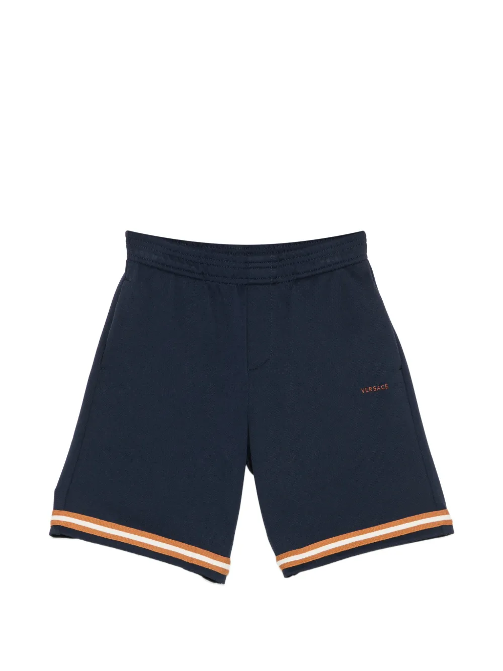 Versace Kids logo-embroidered track shorts - Blue