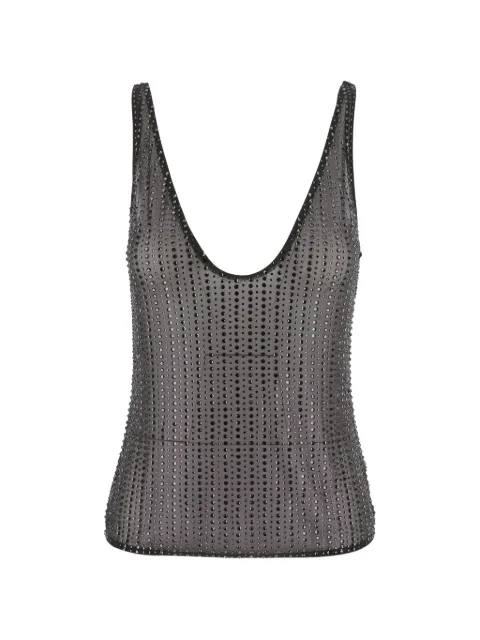 VENUJA crystal-embellished mesh top