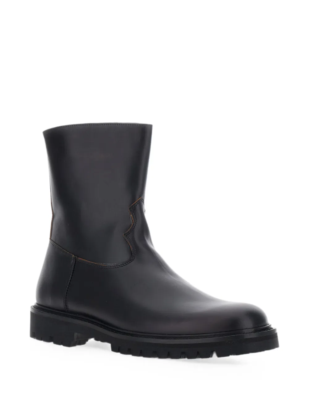 VINNY'S Moto zip-fastening lug-sole boots Zwart